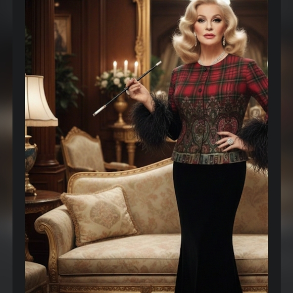 Vintage 80s 90s Cropped Tartan And Baroque Blazer - Picture 9 of 10